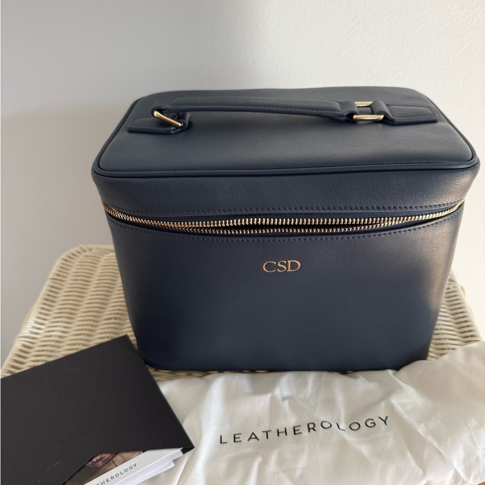 New Leatherology XL Navy Train Case with CSD Monogram